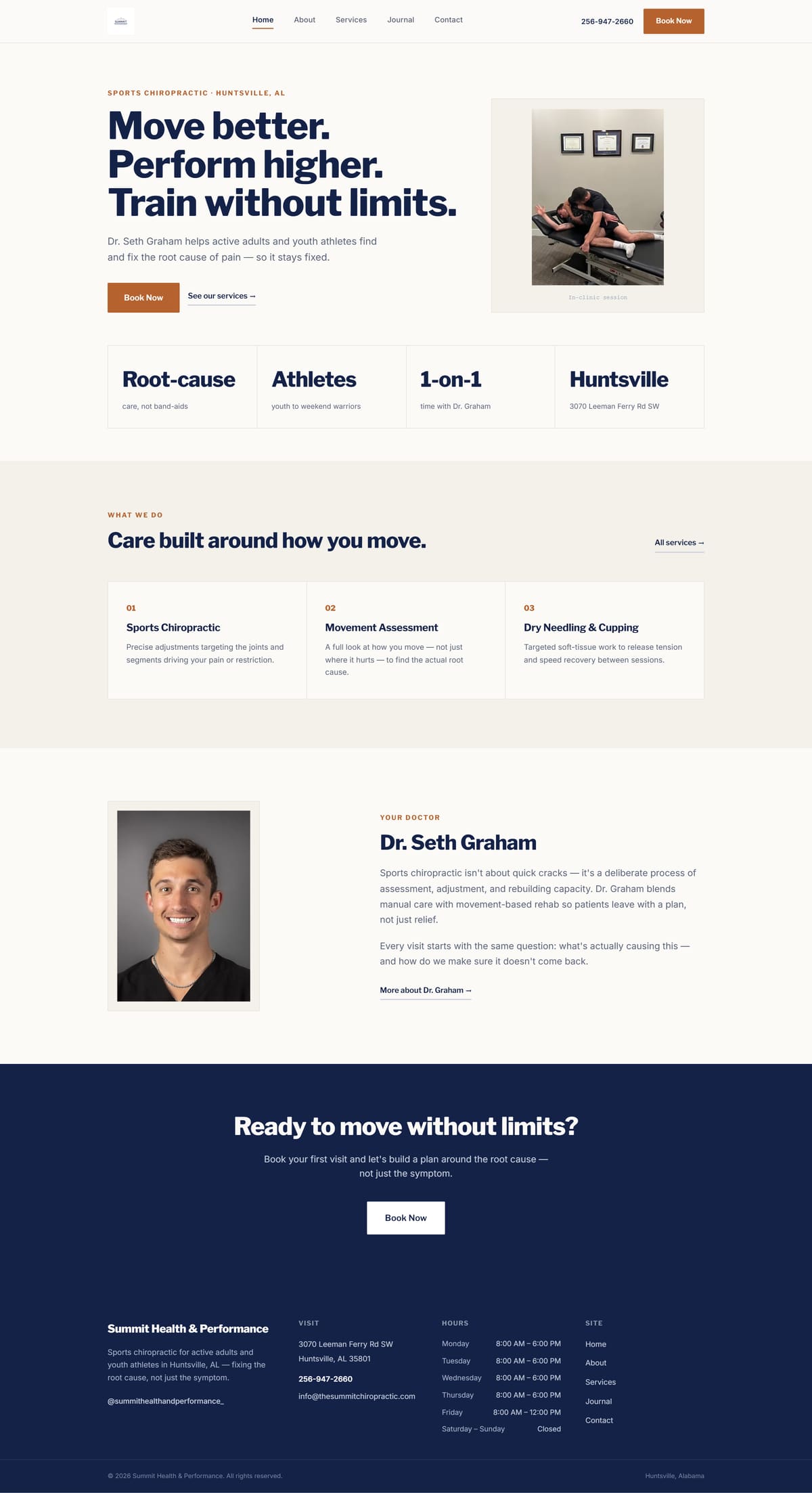 The Summit Health & Performance website