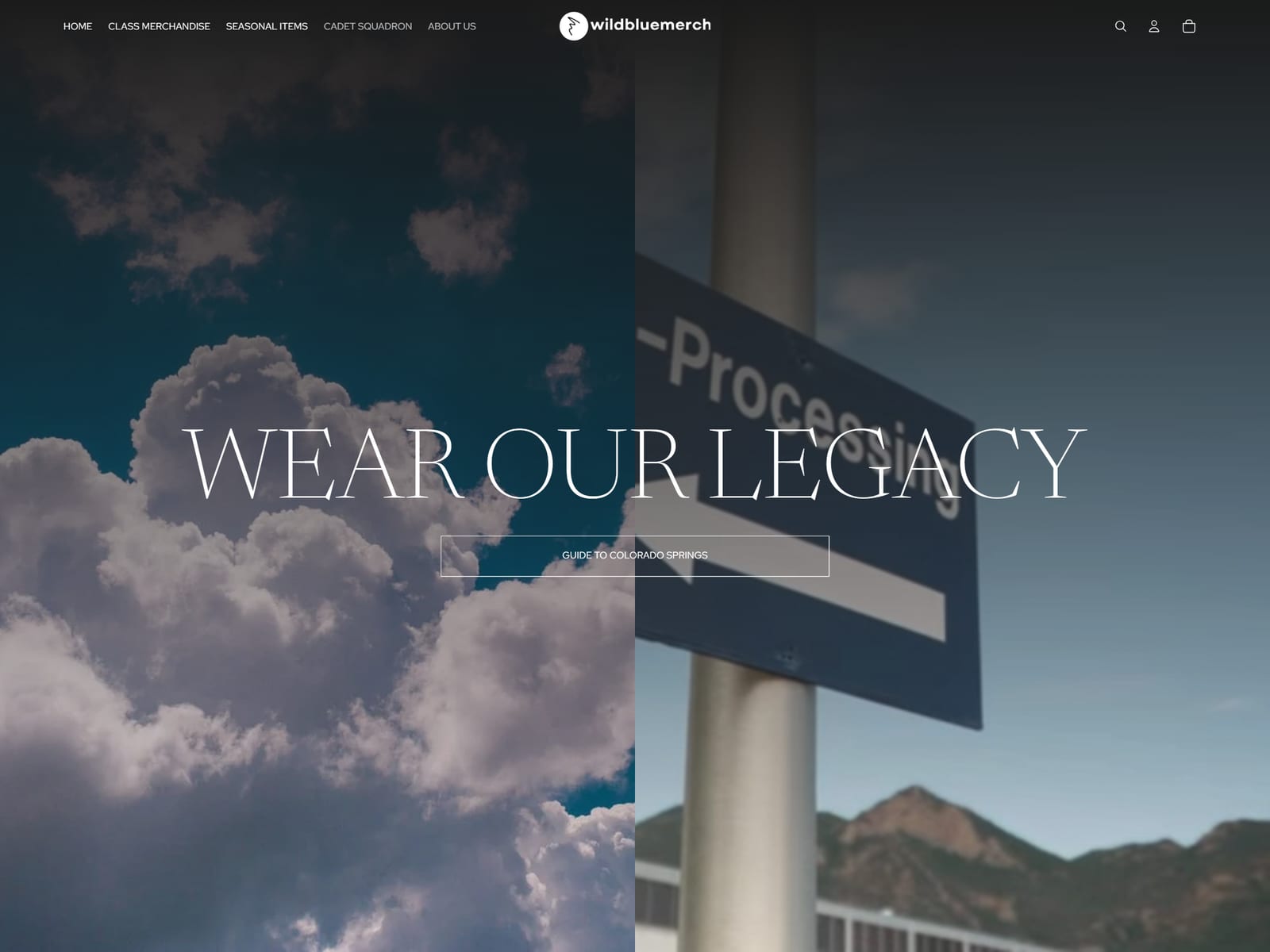 The Wild Blue Merch website